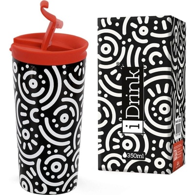 I Drink Nerezová kovová termoska geometric 350 ml