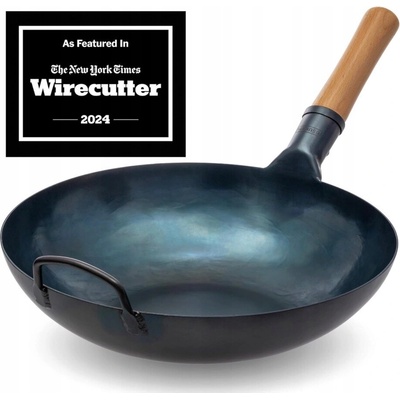 YOSUKATA Pánev Wok Ocel Tradiční Modrá 34 cm Indukce Plyn Restování