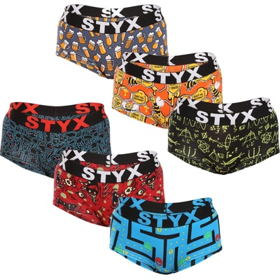 Styx 3PACK dámske nohavičky art s nohavičkou viacfarebné (3IN12914)