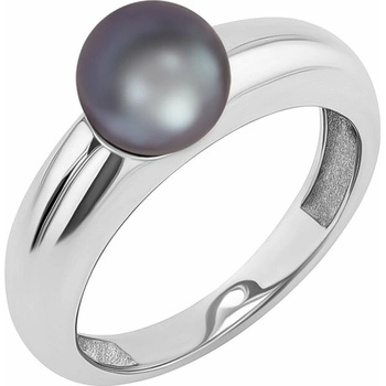 Eppi Zlatý prsten s černou perlou Racel R48090