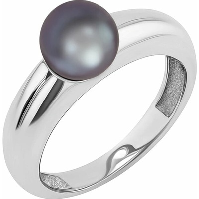 Eppi Zlatý prsten s černou perlou Racel R48090