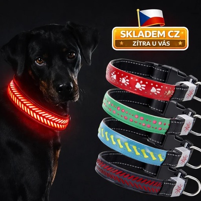 Venloro LED svítící obojek pro psy a kočky 3 režimy