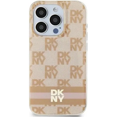 DKNY Кейс DKNY IML Checkered Mono Pattern & Printed Stripes MagSafe за iPhone 11 / Xr, розов (3666339268978)
