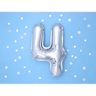 FB10M 4 018 Fóliový balón strieborný číslo 35 cm 4