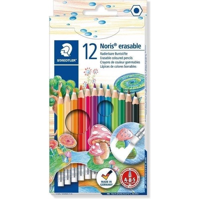 Staedtler Noris 144 Club erasable gumovateľné farbičky s bodovou gumou 12 ks