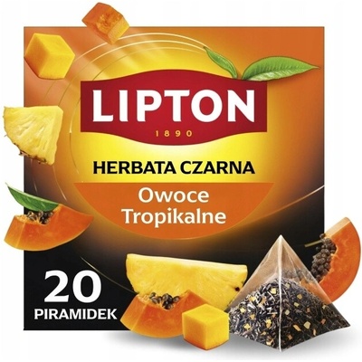 Lipton čierny čaj s tropickým ovocím 20 vrecúšok