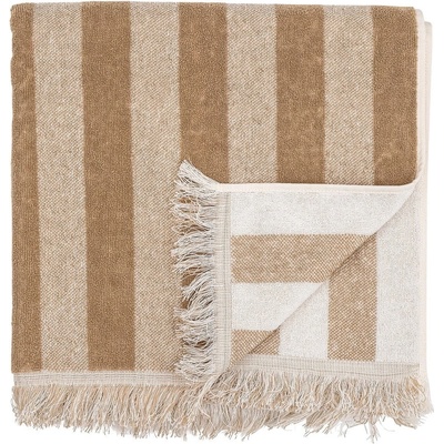 Bloomingville Hnedo béžový bavlnený uterák 50x100 cm Elaia