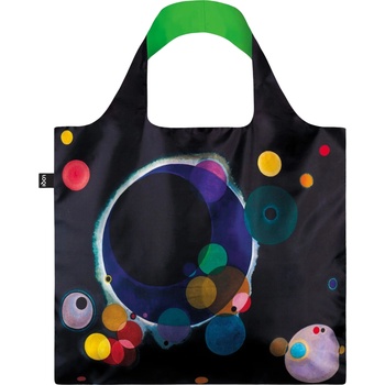 LOQI Чанта тип торба LOQI Museum Wassily Kandinsky Several Circles от рециклиран материал неоново-зелена (WK.SC.G)