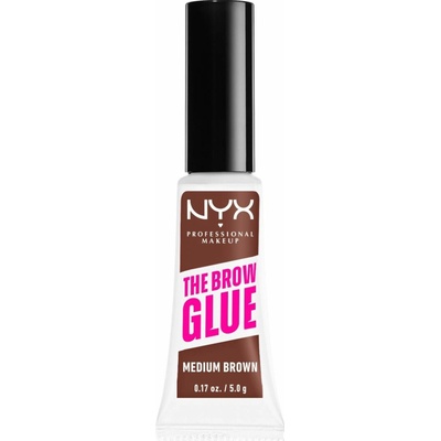 NYX Professional Makeup The Brow Glue Instant Brow Styler tónovací gel na obočí s extrémní fixací 03 Medium Brown 5 g