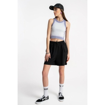 Reporter Young Dívčí černé teplákové kraťasy s našitými kapsami černá
