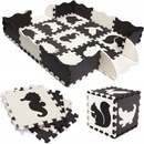 KIK Kontrastné penové puzzle 30 x 30 cm 25 ks čierna krémová