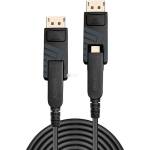 Lindy Lindy Fibre Optic Hybrid Mini DisplayPort 1.4 кабел, черен, 20м, с подвижен DisplayPort (38481)