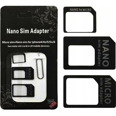 Adaptér SIM 3v1 (SIM, Micro SIM, Nano SIM) - NOOSY, barva černá