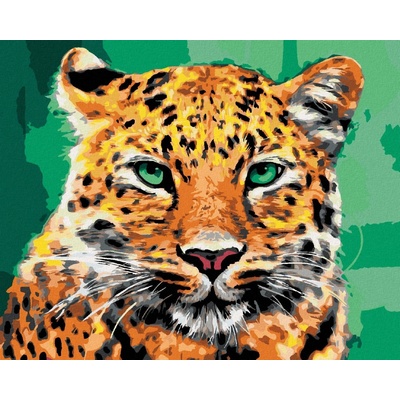 Malování podle čísel LEOPARD SE ZELENÝMA OČIMA