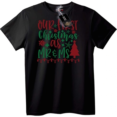 NOONEBRAND Тениска Първата ни Коледа като Mr & Ms - XL, Black