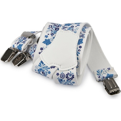 Prima-obchod Šle folklor šíře 4 cm délka 120 cm, barva 8 bílá modrá