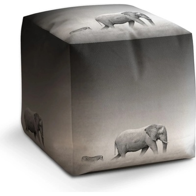 Sablio Taburet Slon a zebre: 40x40x40 cm