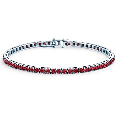 SAVICKI Тенис гривна, бяло злато 585, рубини 2.360К, 3.0mm. 17cm