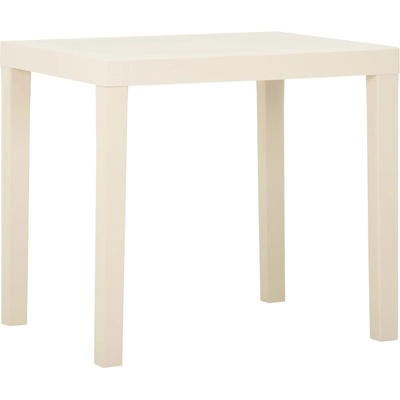 vidaXL Градинска маса, бяла, 79x65x72 см, пластмаса (315844)