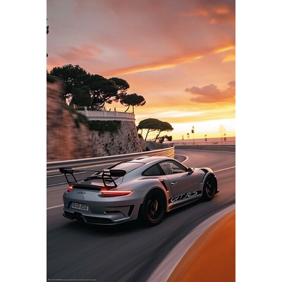 Plagát, Obraz - Sportscar at Sunset, 61 × 91.5 cm