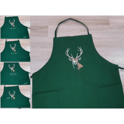 Povlečení Plus Pánská myslivecká zástěra s výšivkou zelená 72x100 Gustav