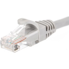 Netrack BZPAT0256 patch RJ45, snagless boot, Cat 6 UTP, 0,25m, šedý
