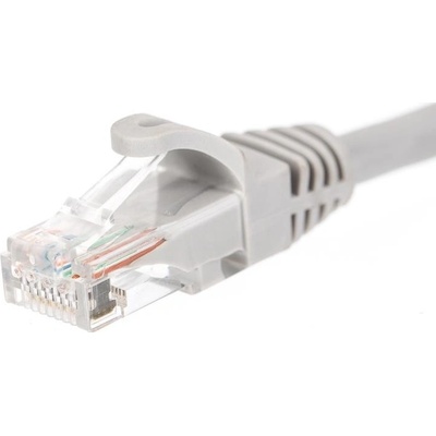Netrack BZPAT0256 patch RJ45, snagless boot, Cat 6 UTP, 0,25m, šedý