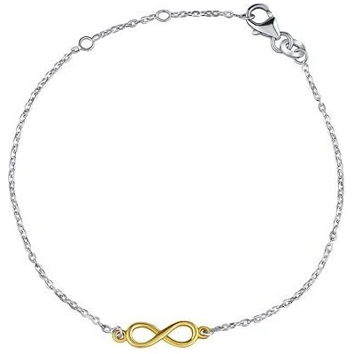 SILVEGO stříbrný/pozlacený řetízek na ruku infinity Jeppi ZT180214BGP