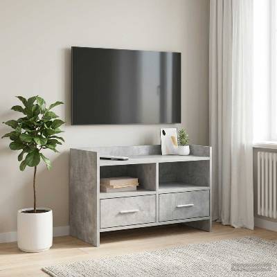 vidaXL ТВ шкаф 71, 5 x 33 x 47 см Бетонно сиво Инженерна дървесина (8011150)