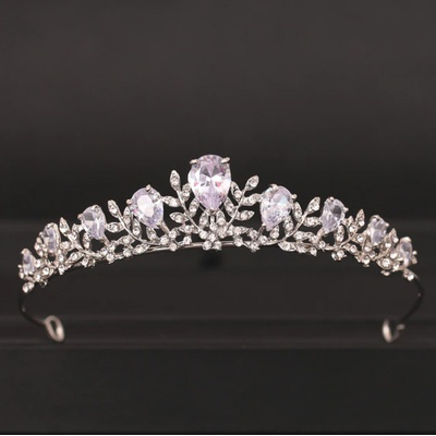 Naishide Jewelry svatební korunka do vlasů VĚTVIČKA stříbrná
