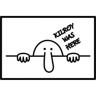Nášivka 3D 101 Inc. Kilroy Was Here – bílá