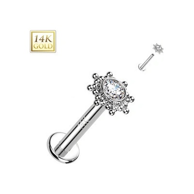 Šperky4U zlatý piercing do brady labreta ZL01267-1208