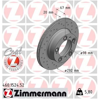 Brzdový kotúč ZIMMERMANN 460.1524.52 (460152452)