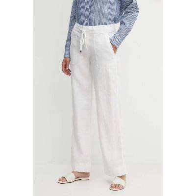 Lauren Ralph Lauren Ленен панталон Lauren Ralph Lauren в бяло със стандартна кройка, със стандартна талия 200735138 (200735138)