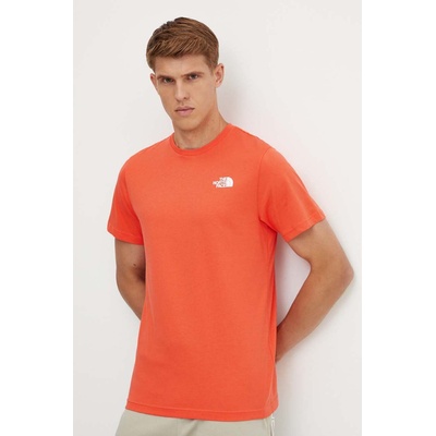 Памучна тениска The North Face S/S Redbox Tee в оранжево с принт NF0A87NP5OM1 (NF0A87NP5OM1)