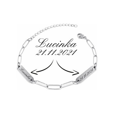 Šperky4U Personalizovaný ocelový náramek se dvěma destičkami OPA1861