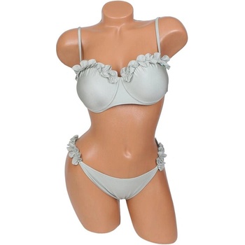 Image 1 of Дамски бански в бледозелено с къдрички