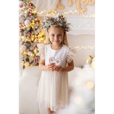Lily Grey dívčí slavnostní šaty s třpytivou sukní a volánkovými rukávky – Zboží Mobilmania