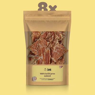 Čumák 100% krůtí prso sušené 8 x 100 g