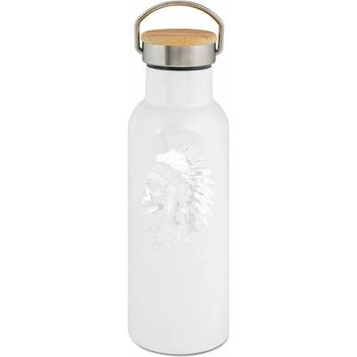 123TRIKO termoska Indiánský náčelník, bílý tisk 500 ml