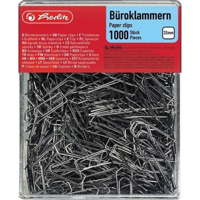 Z2990 Kovové sponky herlitz 950 Ks stříbrné