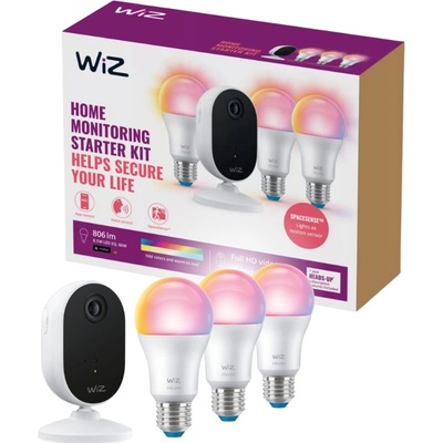 Philips Wiz Colors 8720169075016 Self-Monitoring Starter Kit monitorovacia sada biela + LED žiarovka 3-set E27 8,5W/806lm 2200-6500K+RGB