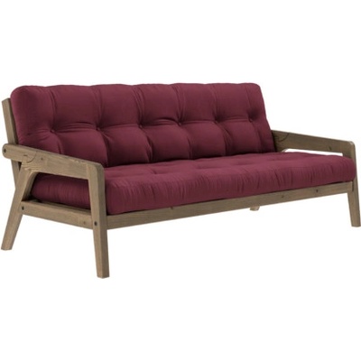 sofa GRAB by Karup 100*200 cm carob hnědá + futon bordeaux 710