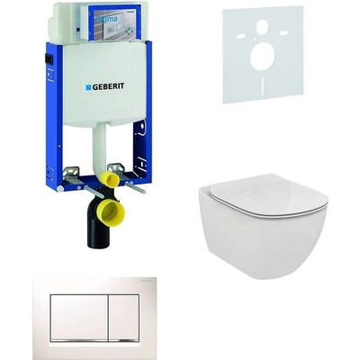 Geberit Kombifix WC Ideal Standard Tesi + Tlačítko Sigma30 bílá/lesklý chrom/bílá + Sedátko 110.302.00.5 NF5