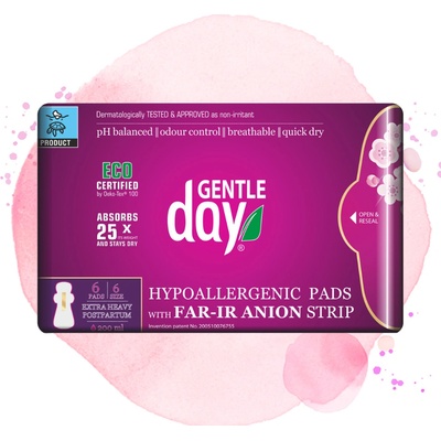 Gentle Day Extra absorpčné nočné popôrodné vložky 6 ks