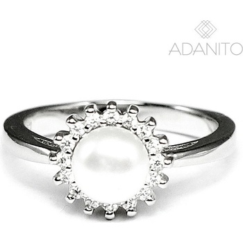 MEUCCI SP96R Stříbrný prsten s perlou a zirkony