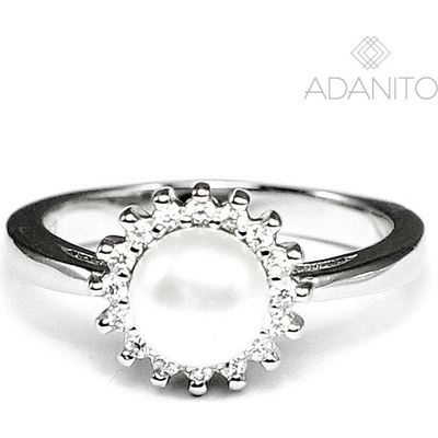 MEUCCI SP96R Stříbrný prsten s perlou a zirkony