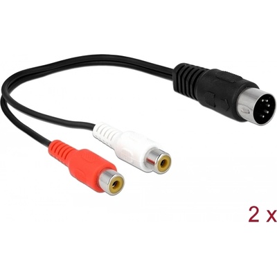 Delock DIN кабел диод 5 пинов конектор - 2 x RCA гайка конектор 20 cm