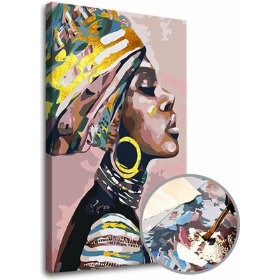 Maľovanie podľa čísel PREMIUM GOLD – Žena s turbanom - 60x40 cm