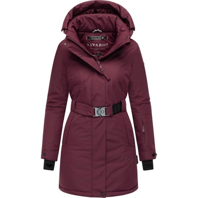 Navahoo Дамска зимна парка FROSTKUSS 14 с подвижен качулка и колан, wine (N-108-843.FROSTKUSS14.609_wine)